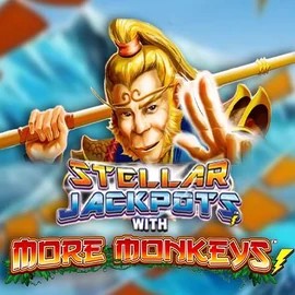Stellar Jackpots with More Monkeys online game logo by Lightning Box Game on winplacee.com